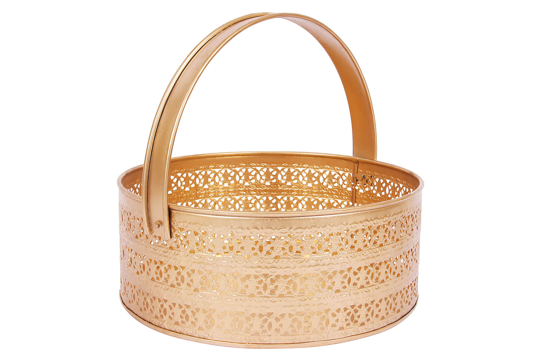 GOLD BASKET WITH HANDLE