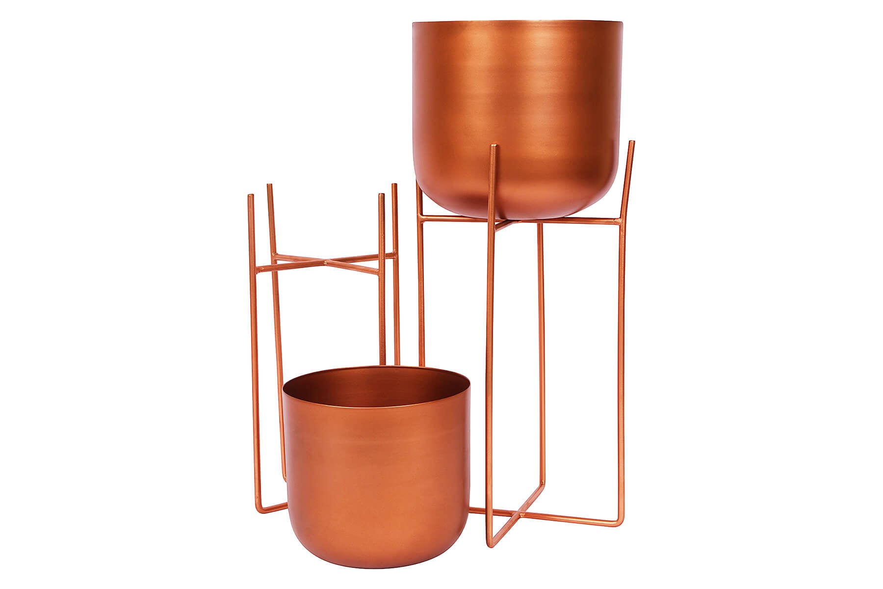 U-SHAPED COPPER PLANTERS SET OF 2