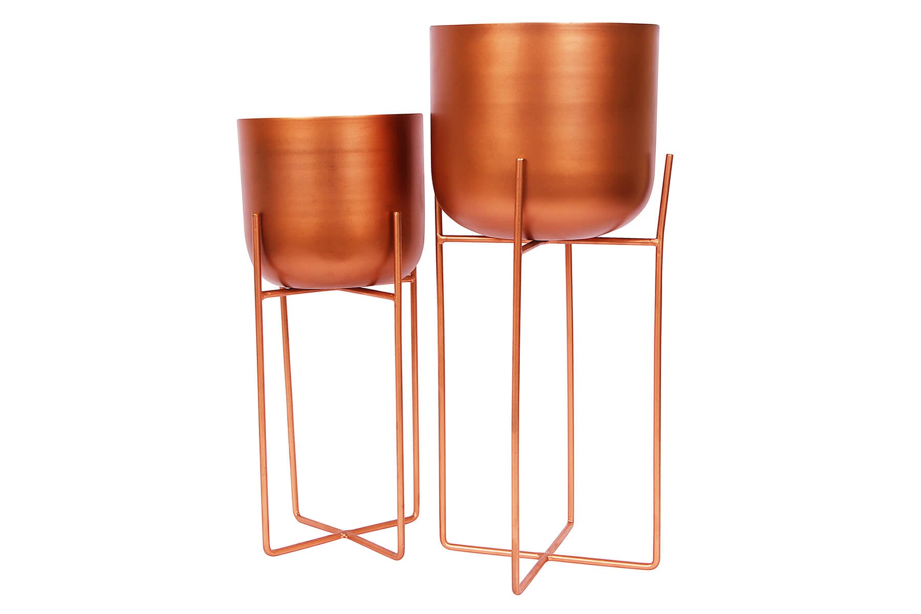 U-SHAPED COPPER PLANTERS SET OF 2