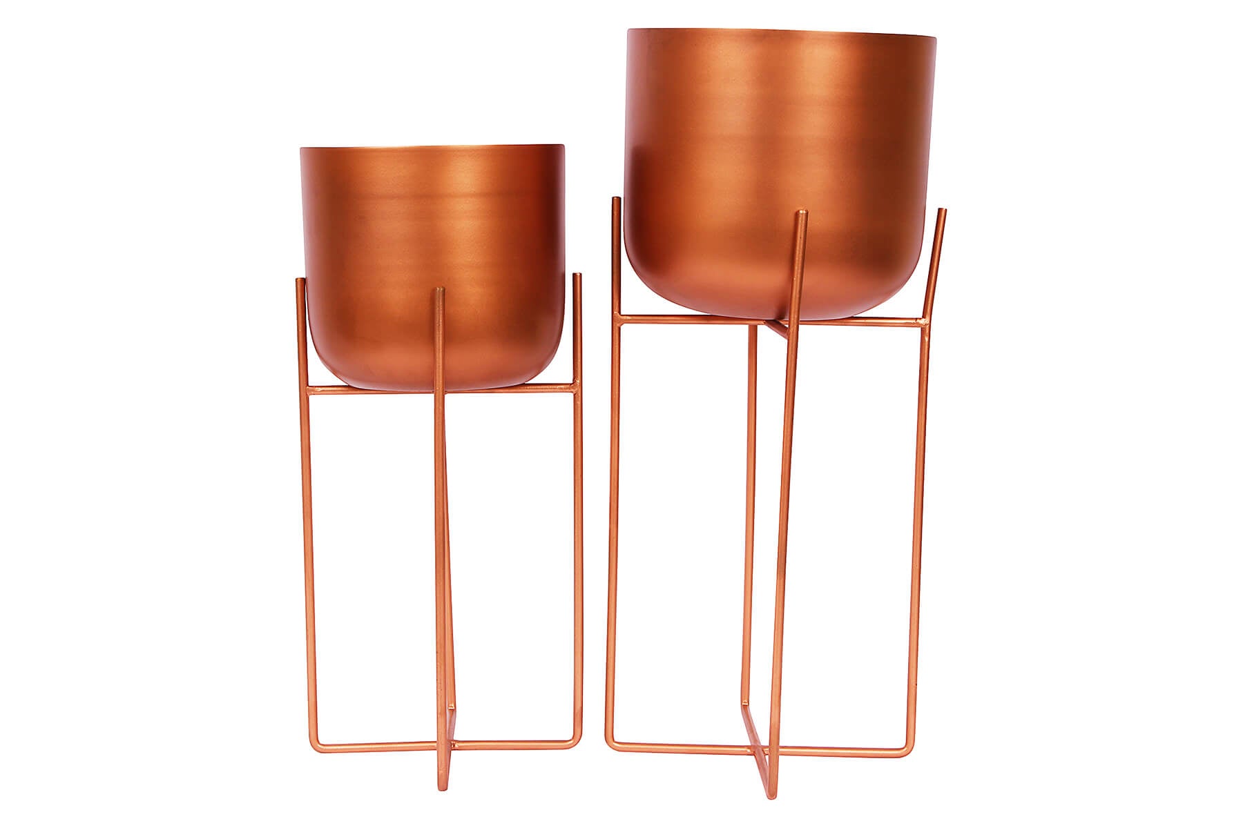 U-SHAPED COPPER PLANTERS SET OF 2