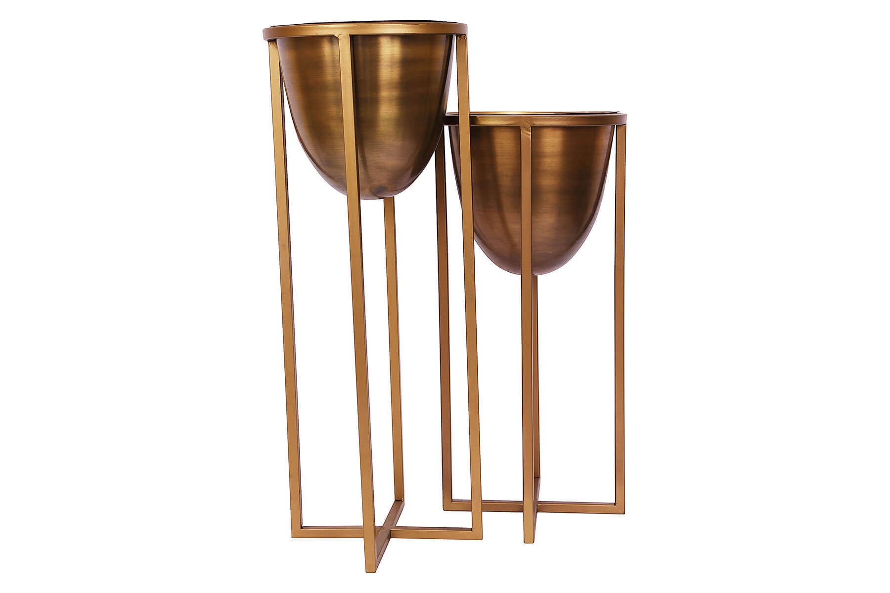 OVAL COPPER ANTIQUE PLANTER SET OF 2