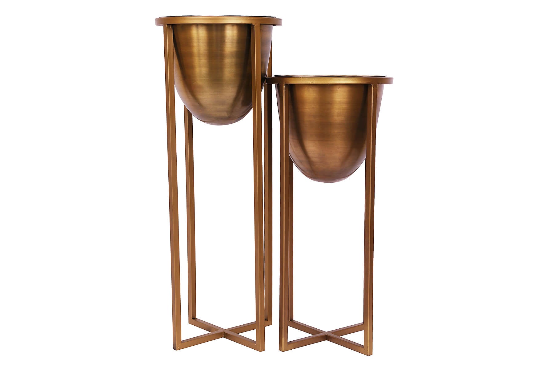 OVAL COPPER ANTIQUE PLANTER SET OF 2