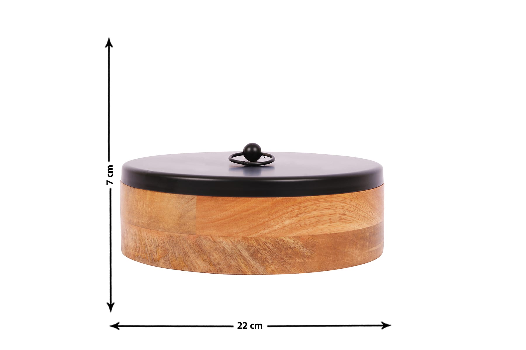 DECORATIVE SERVING BOX/ HANDCRAFTED MANGO WOOD AND BLACK METAL ROTI BOX WITH TONG/ KITCHEN AND DINING