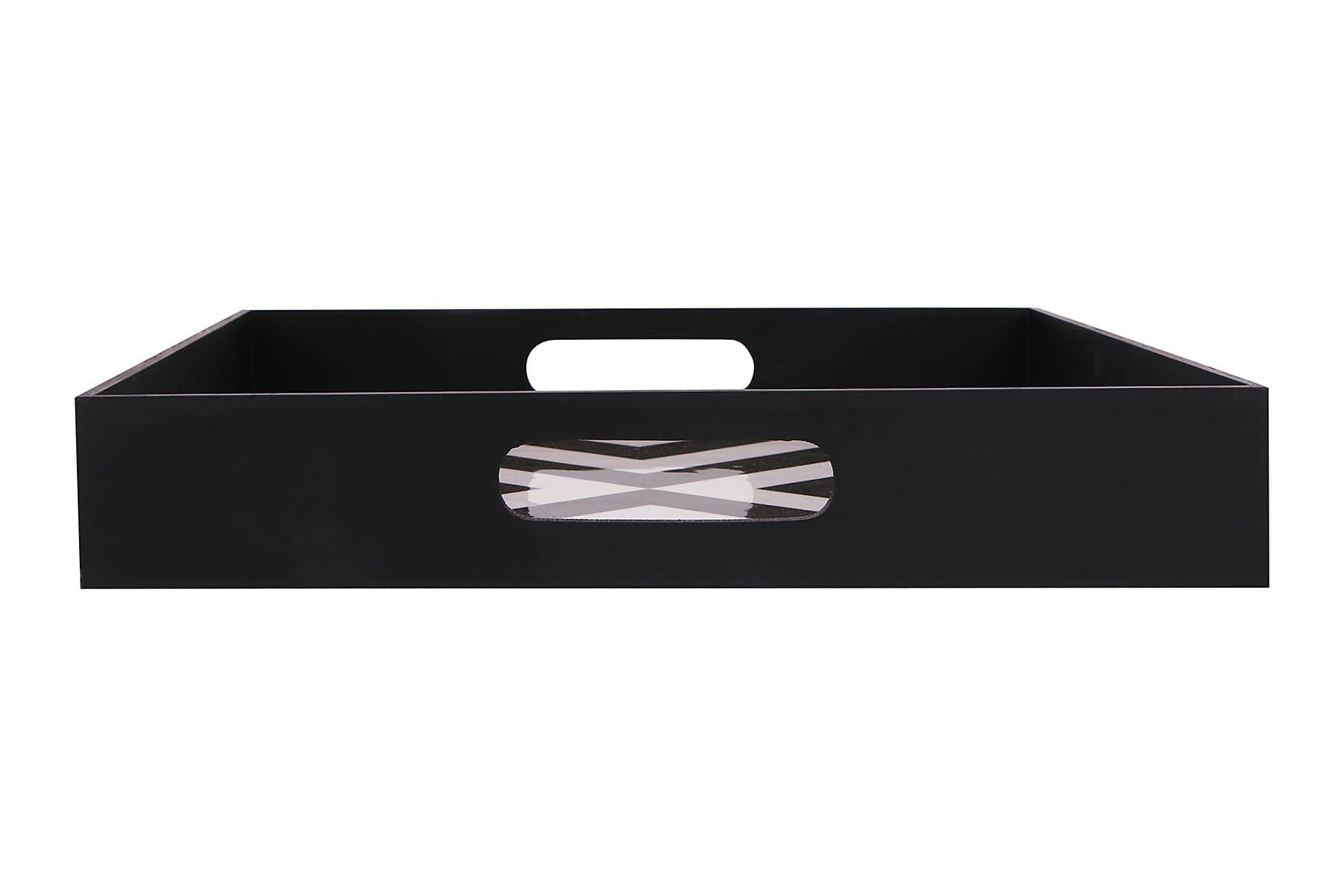 BLACK PRINTED SERVING TRAY (SQUARE)