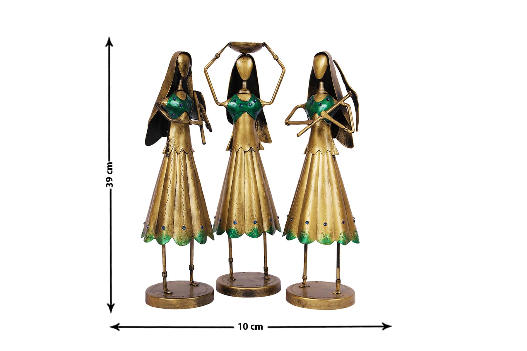 LADY WORKER STATUE SET OF 3 FIGURINES