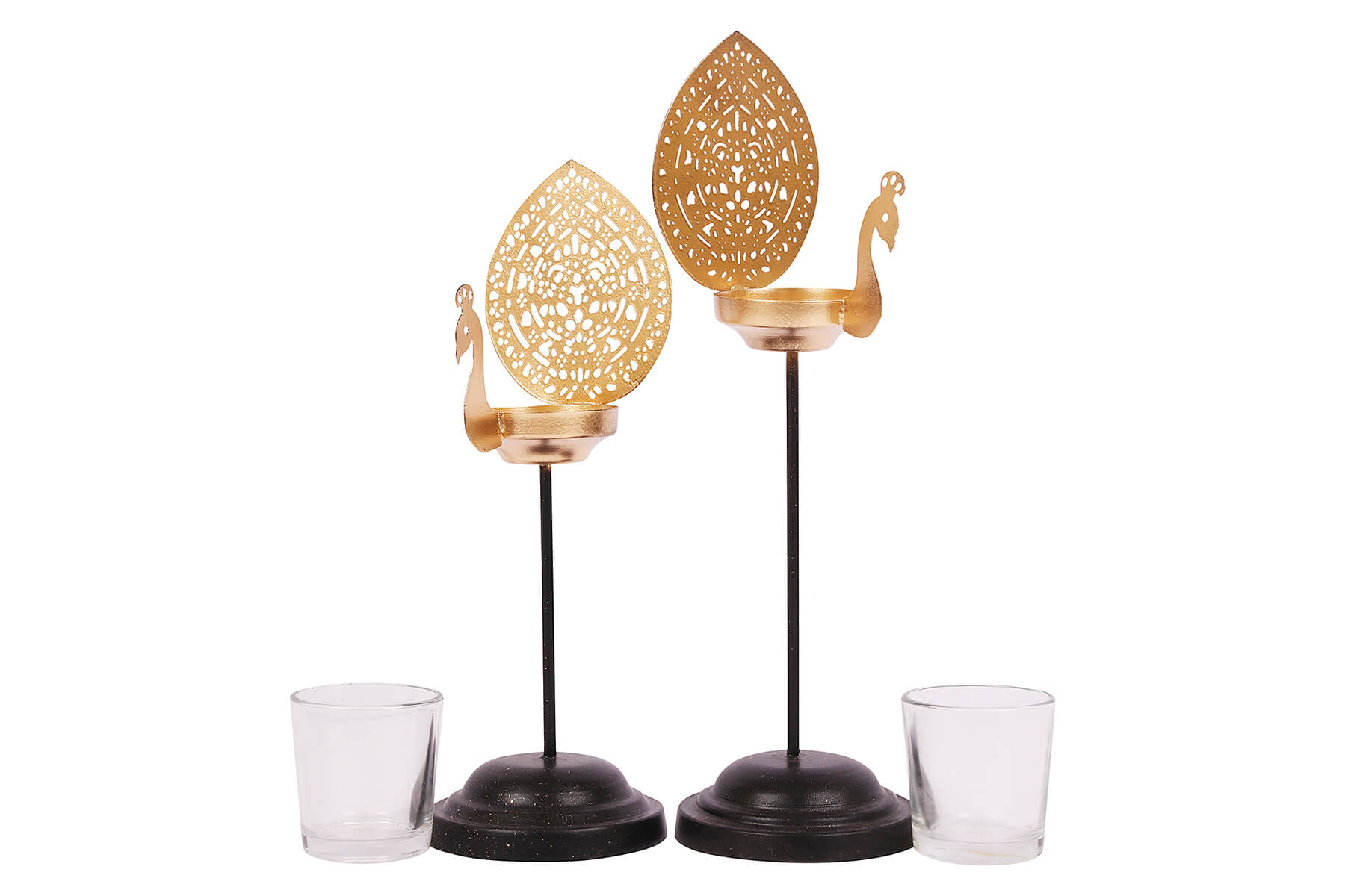 PEACOCK TEA LIGHT HOLDER (Set of 2)