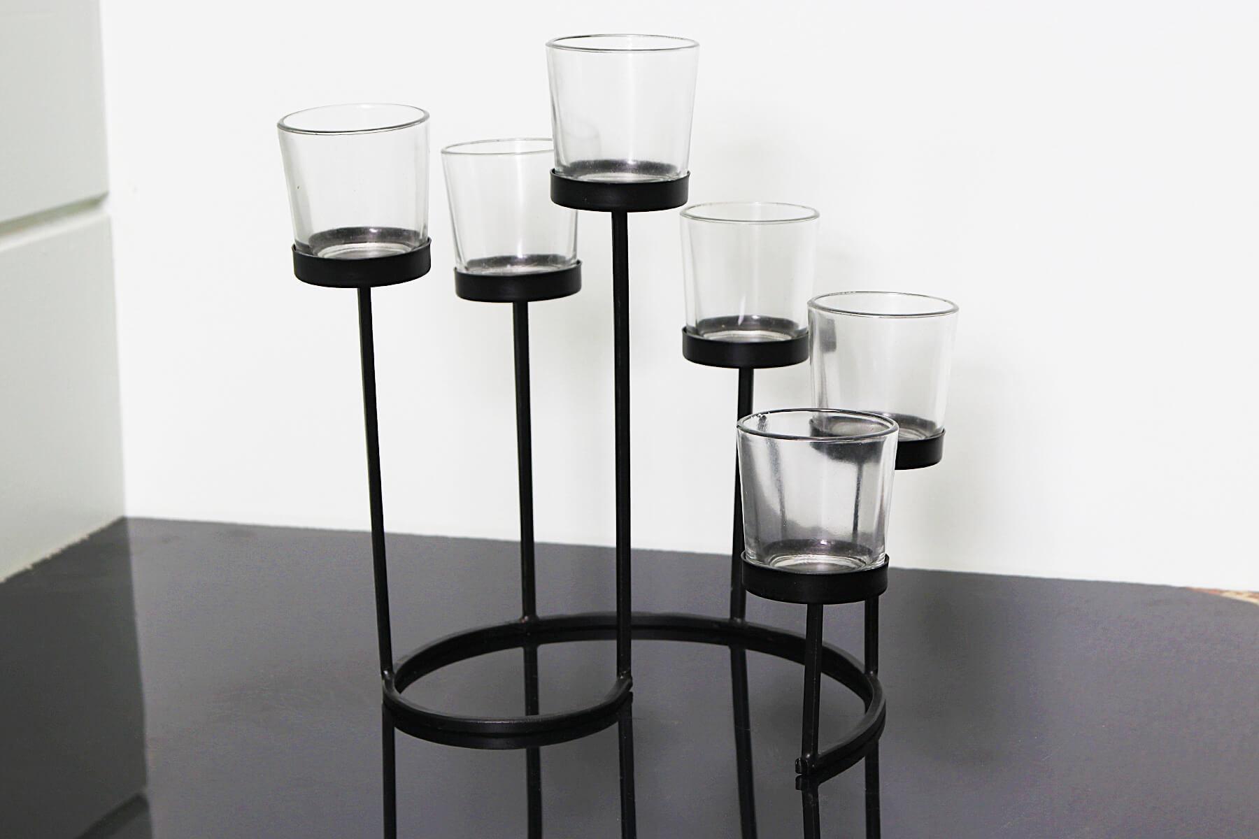TEALIGHT HOLDER BLACK METAL FRAME