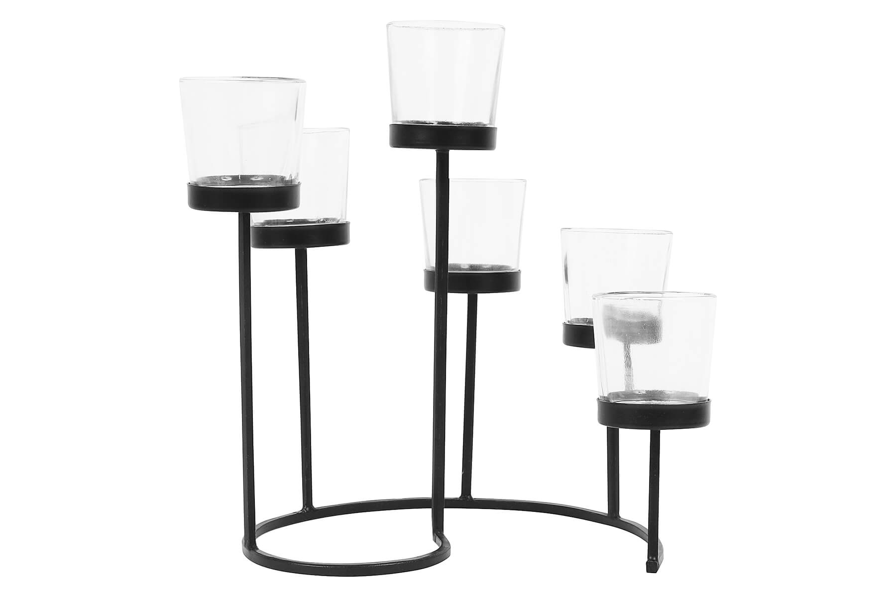 TEALIGHT HOLDER BLACK METAL FRAME