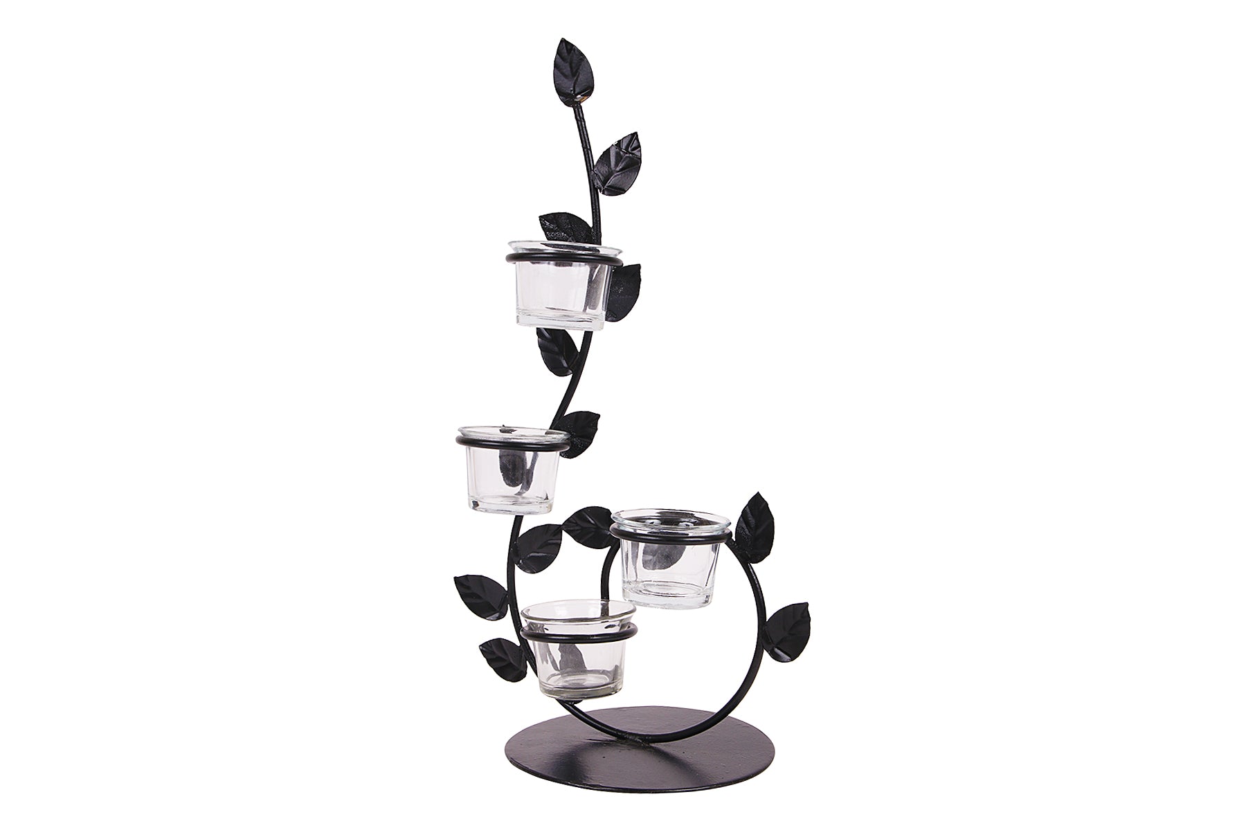 METAL TEALIGHT HOLDER BLACK