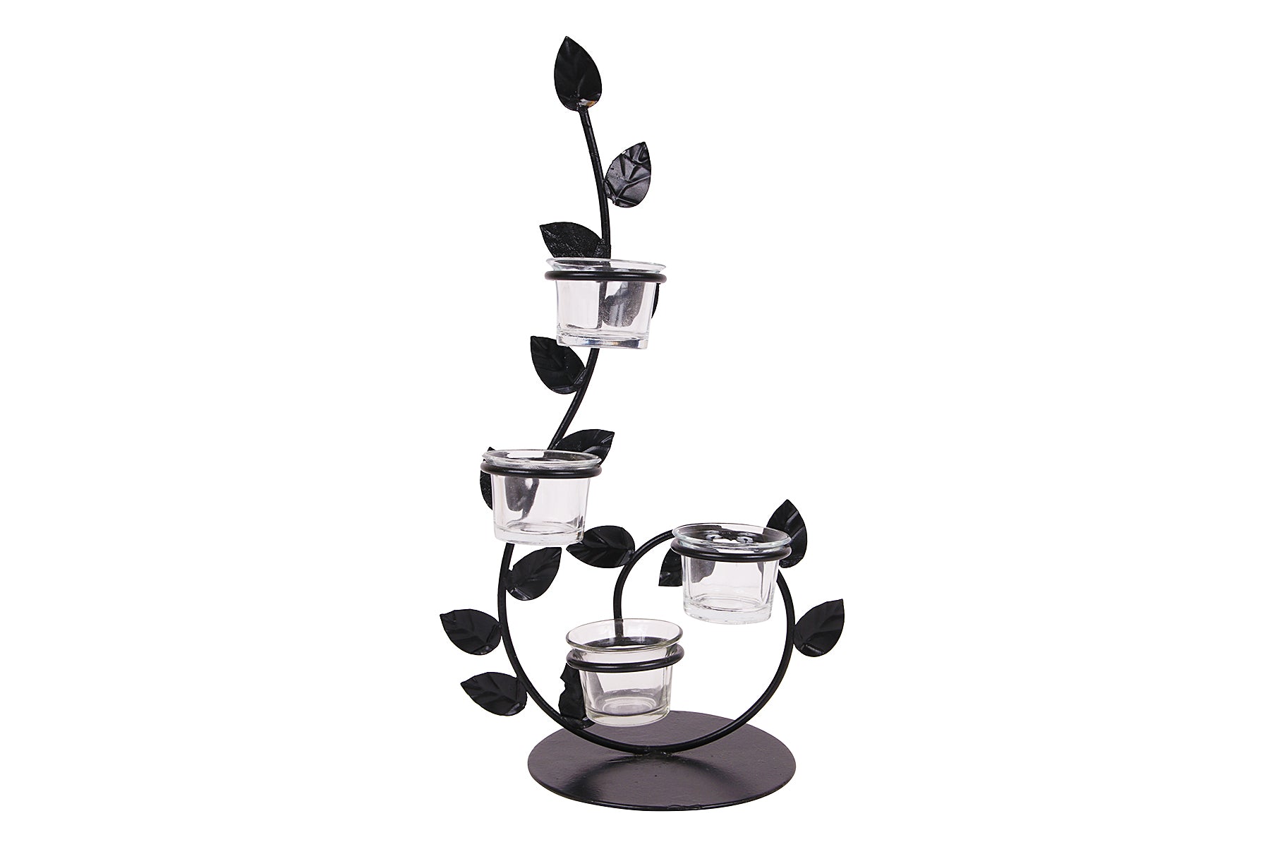 METAL TEALIGHT HOLDER BLACK