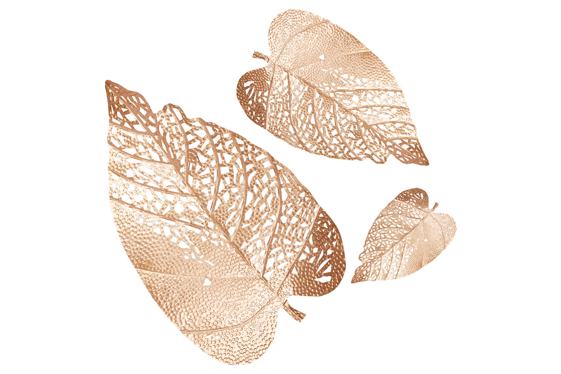GOLDEN PAAN LEAF WALL ART (SET OF 3)