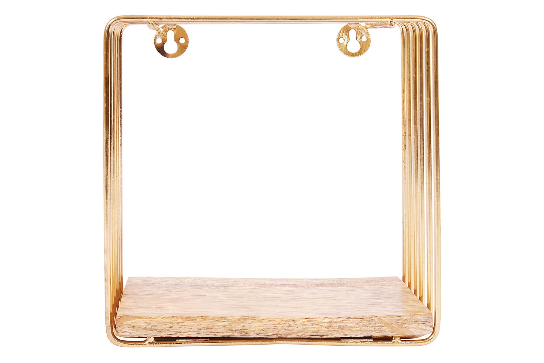 PLAIN SQUARE SHELF WITH WOOD SLAB