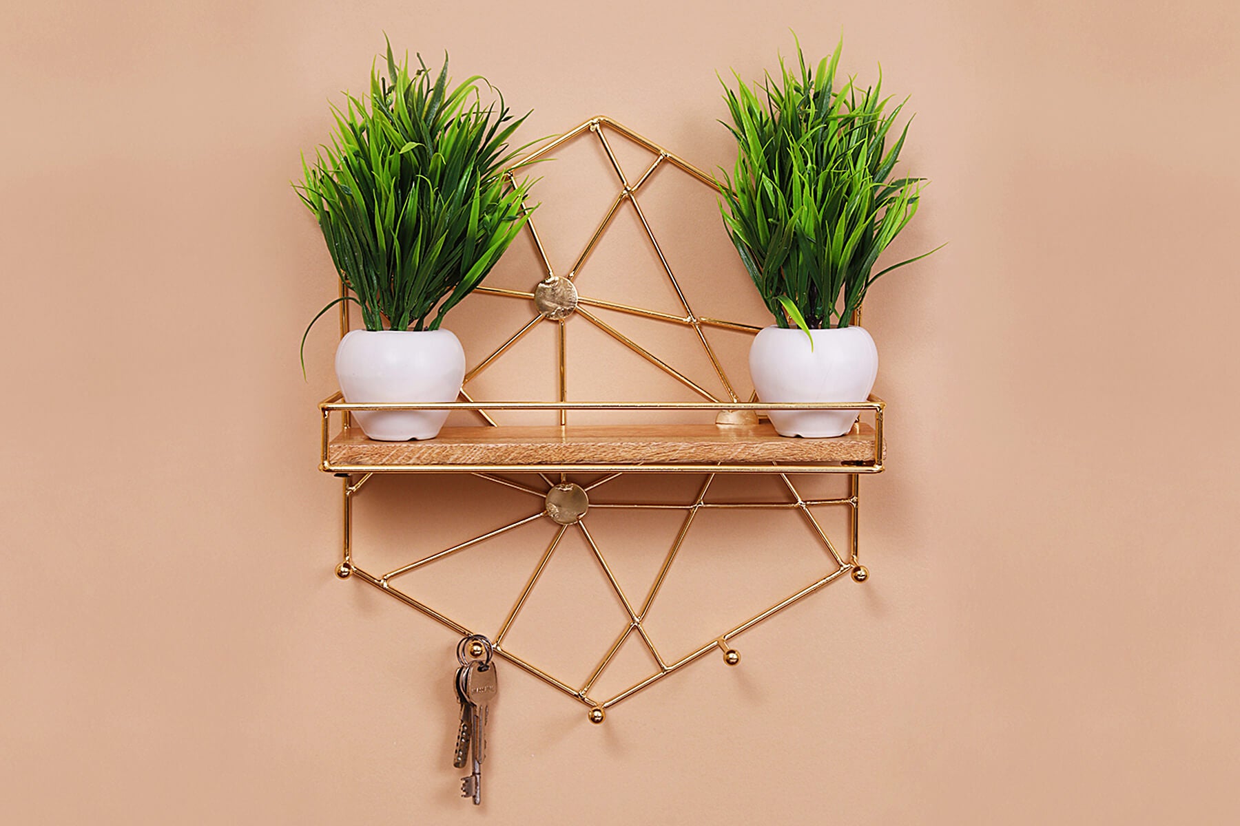 GOLDEN HEXAGON WALL SHELF