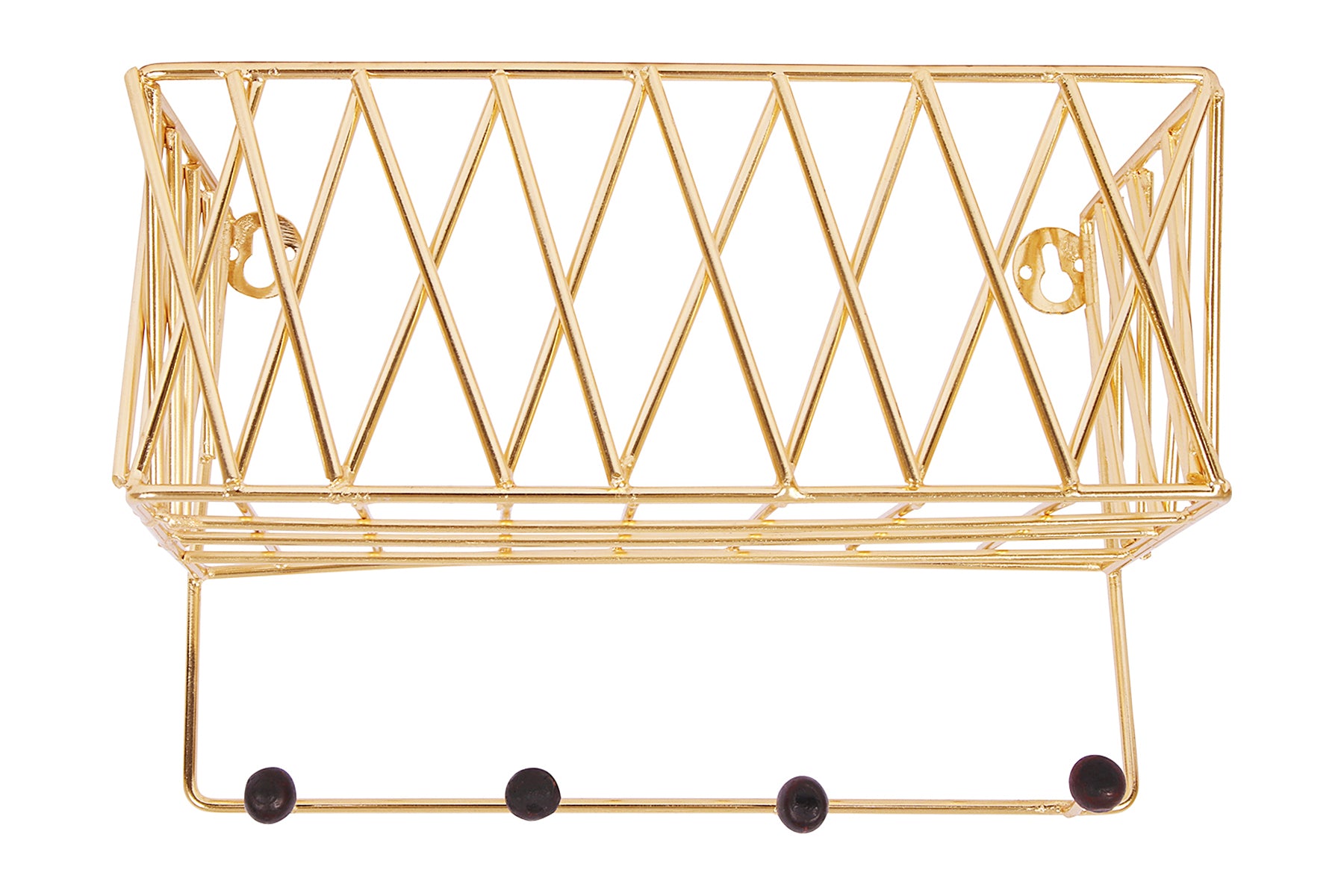 GOLD SHELF WITH WOOD KNOB