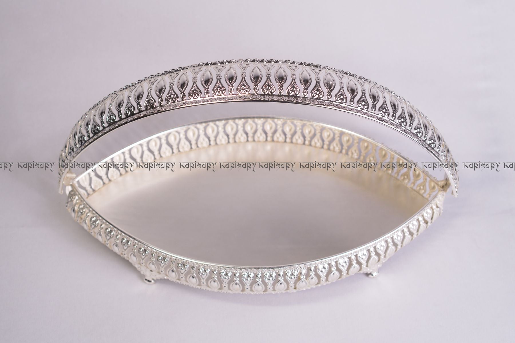 HAMPER TRAY WITH HANDLE IN BARFI SHAPE FOR DÉCOR, GIFTING, TROUSSEAU & RETURN-FAVOUR PACKING (36cm Length)