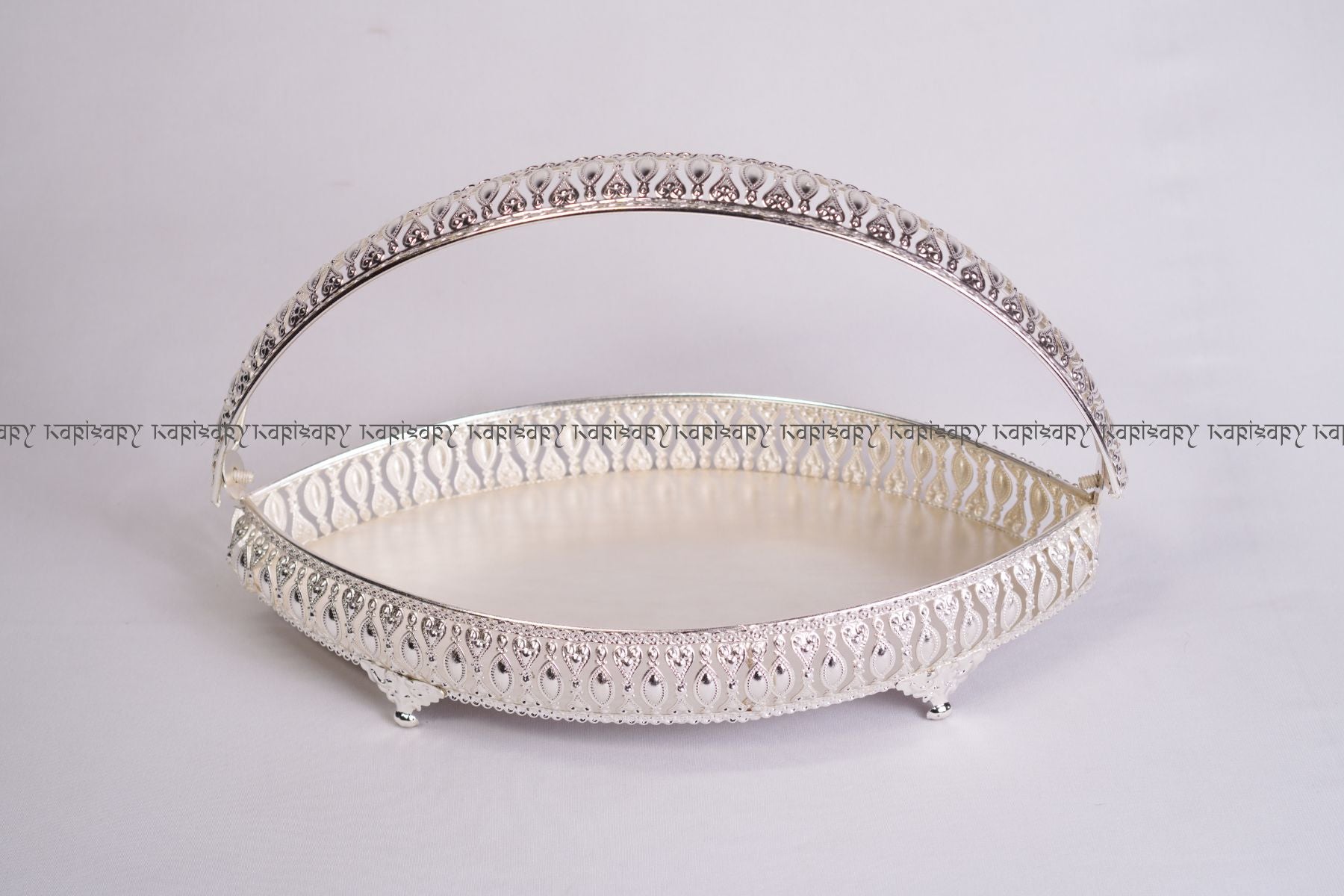 HAMPER TRAY WITH HANDLE IN BARFI SHAPE FOR DÉCOR, GIFTING, TROUSSEAU & RETURN-FAVOUR PACKING (36cm Length)