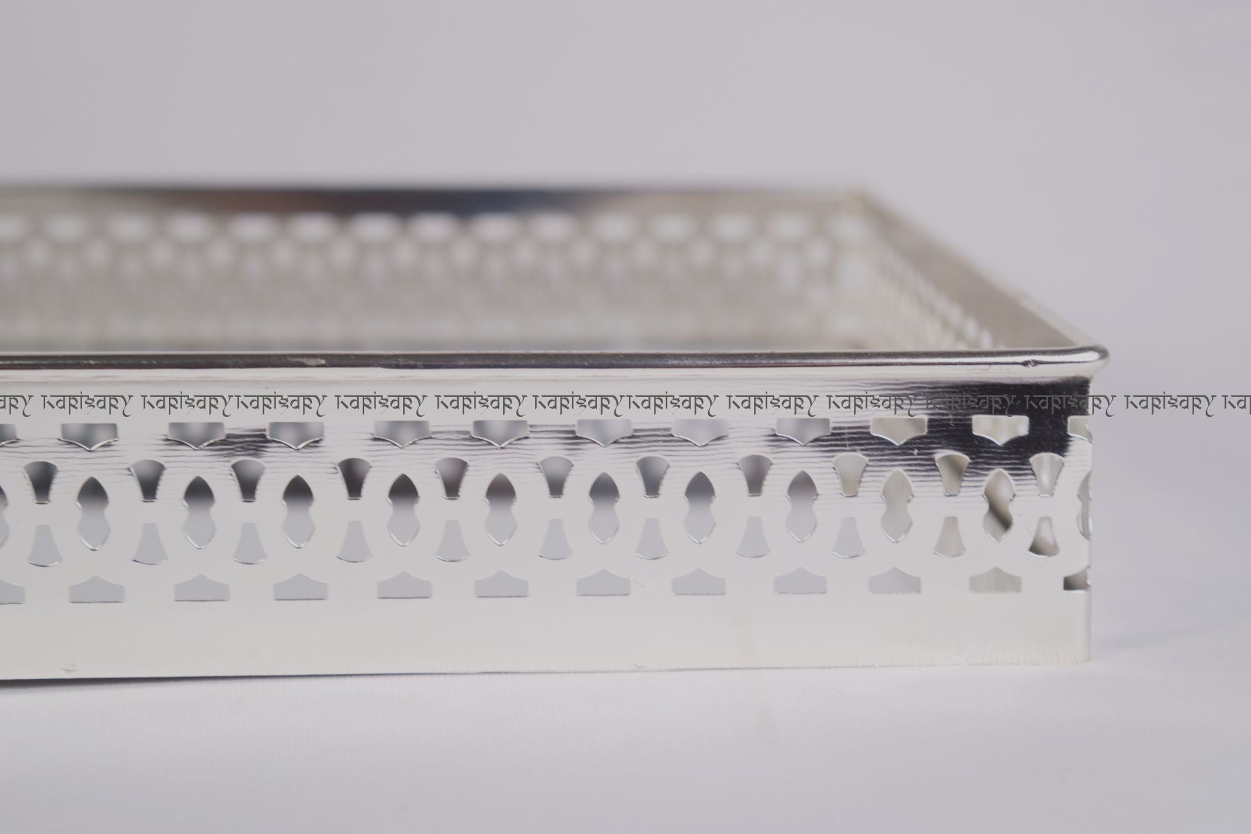 LARGE ACCENT TRAY WITH ARTISTIC BORDER FOR DÉCOR, GIFTING, TROUSSEAU & RETURN-FAVOUR PACKING (40cm length)