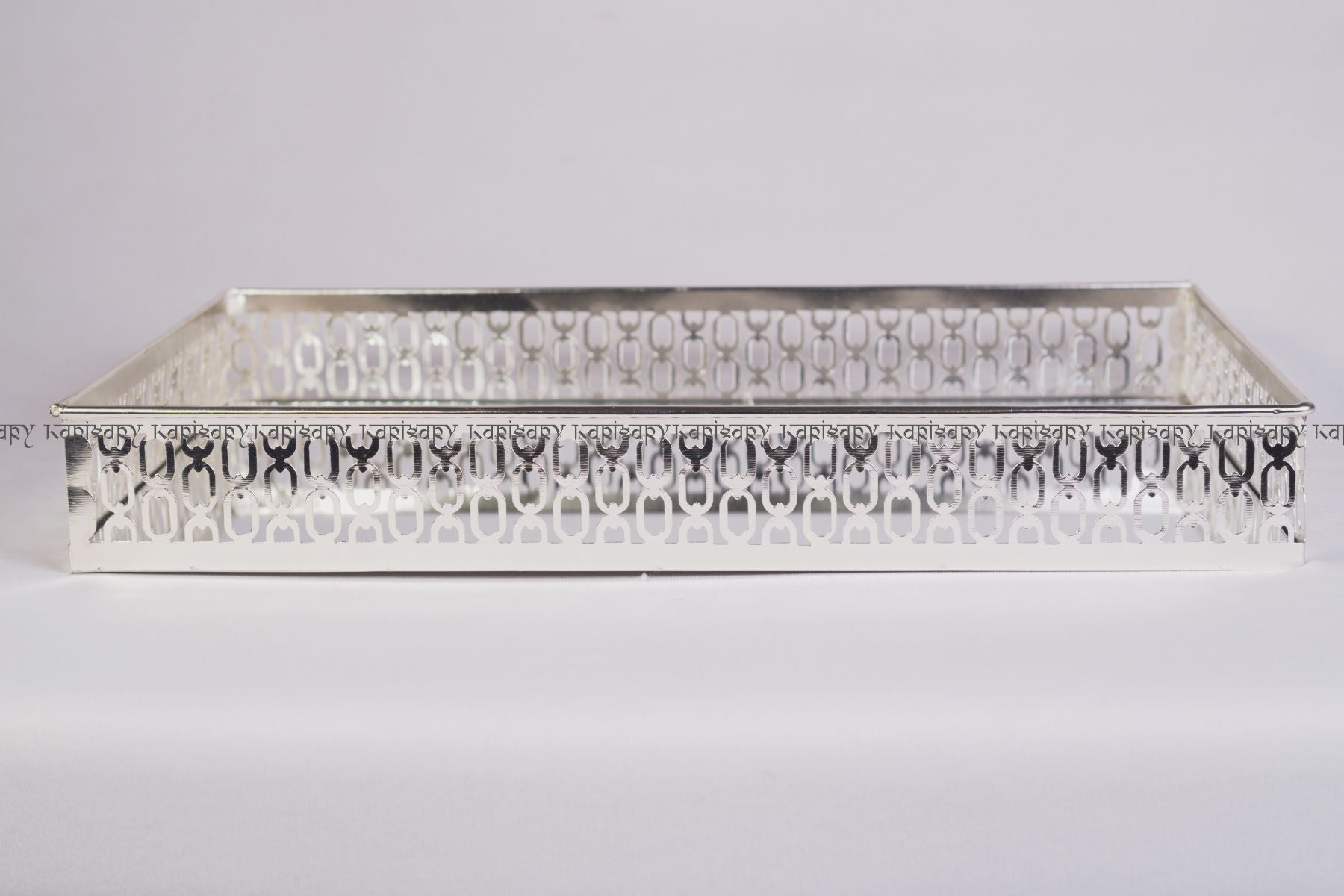 LARGE ACCENT TRAY WITH ARTISTIC BORDER FOR DÉCOR, GIFTING, TROUSSEAU & RETURN-FAVOUR PACKING (40 cm length)