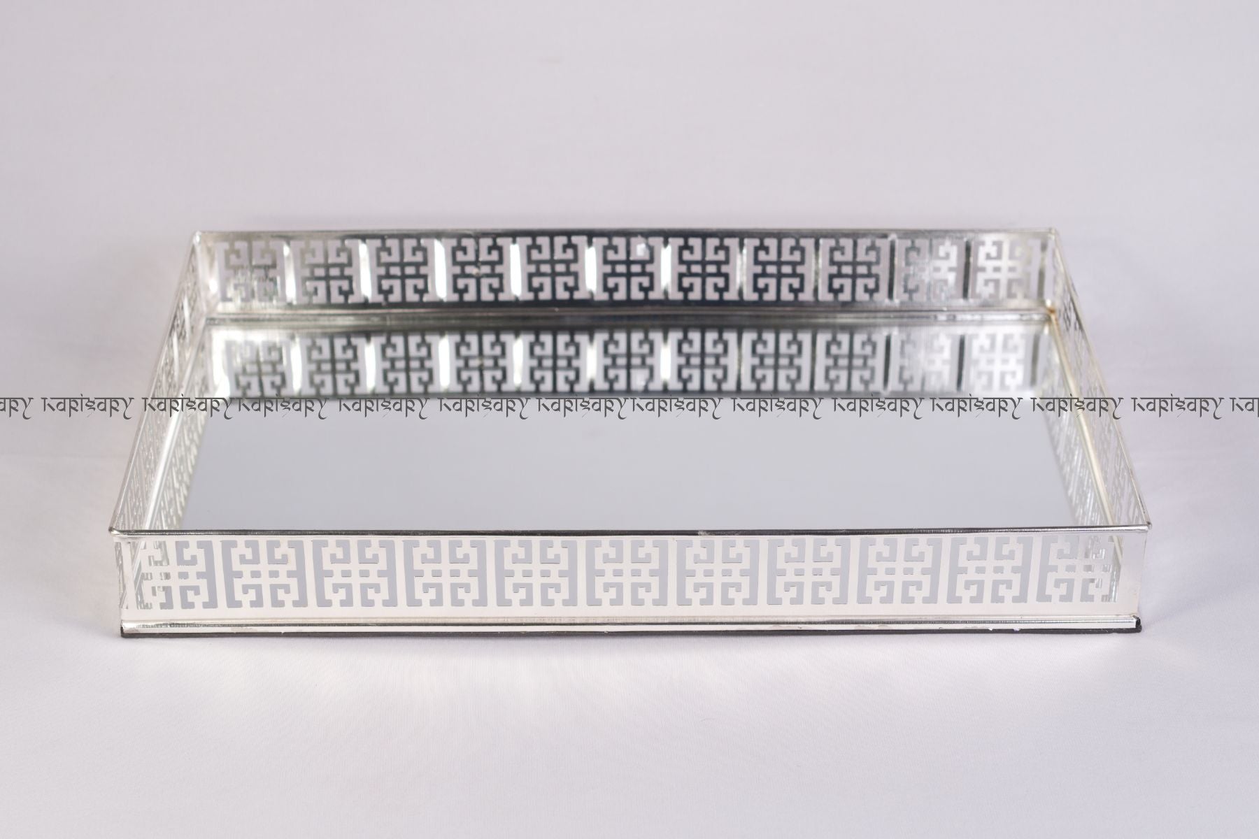 LARGE ACCENT TRAY WITH DESIGNER BORDER FOR DÉCOR, GIFTING, TROUSSEAU & RETURN-FAVOUR PACKING (40cm length)