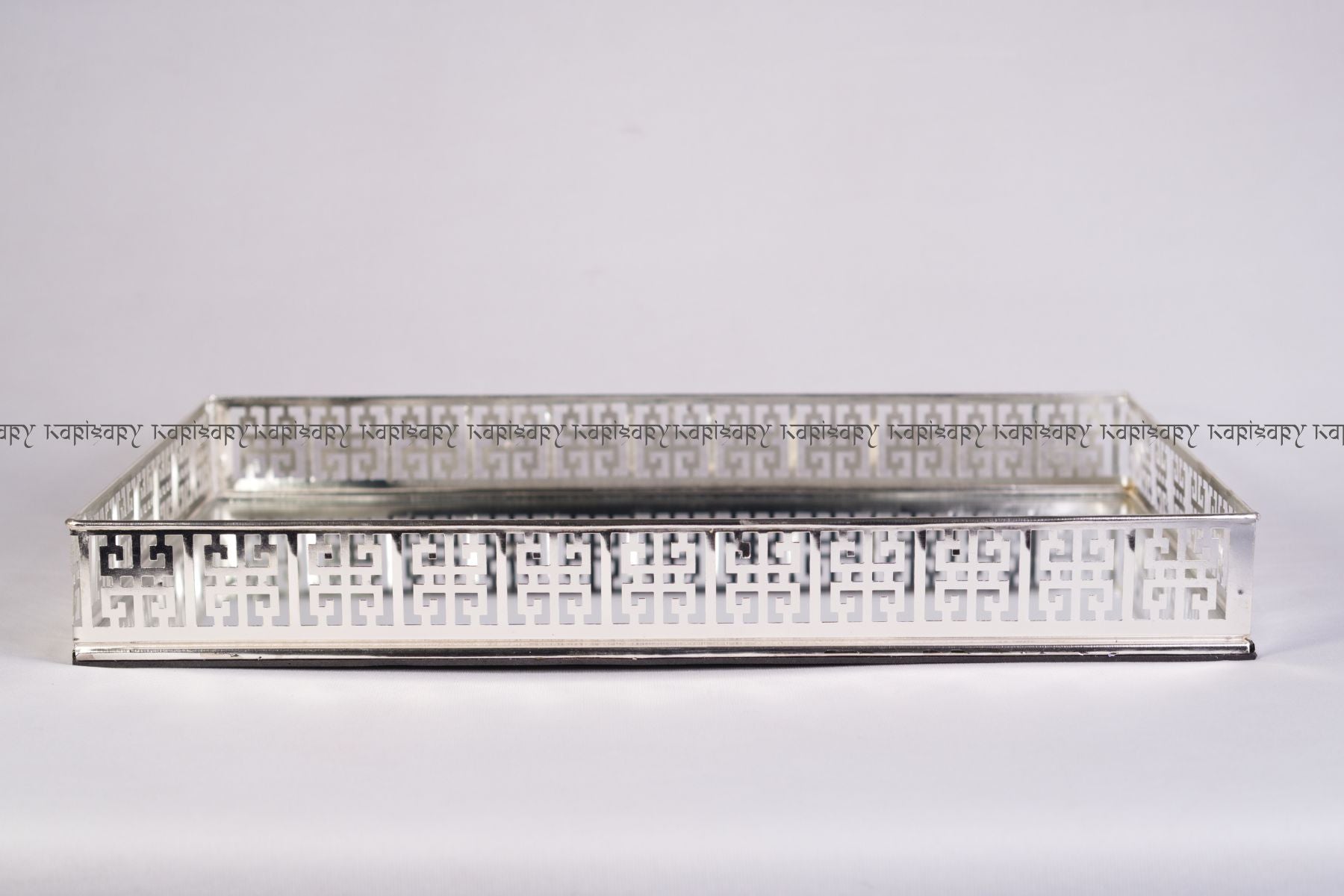 LARGE ACCENT TRAY WITH DESIGNER BORDER FOR DÉCOR, GIFTING, TROUSSEAU & RETURN-FAVOUR PACKING (40cm length)