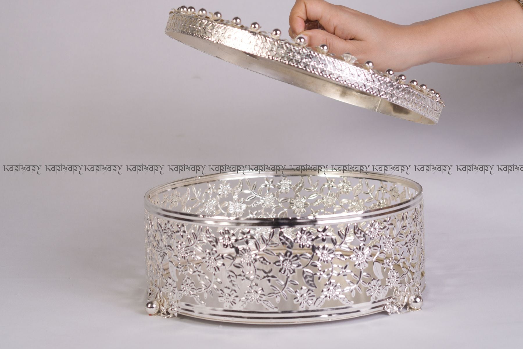 DRY FRUIT CONTAINER FOR WEDDING GIFTING IN GERMAN SILVER