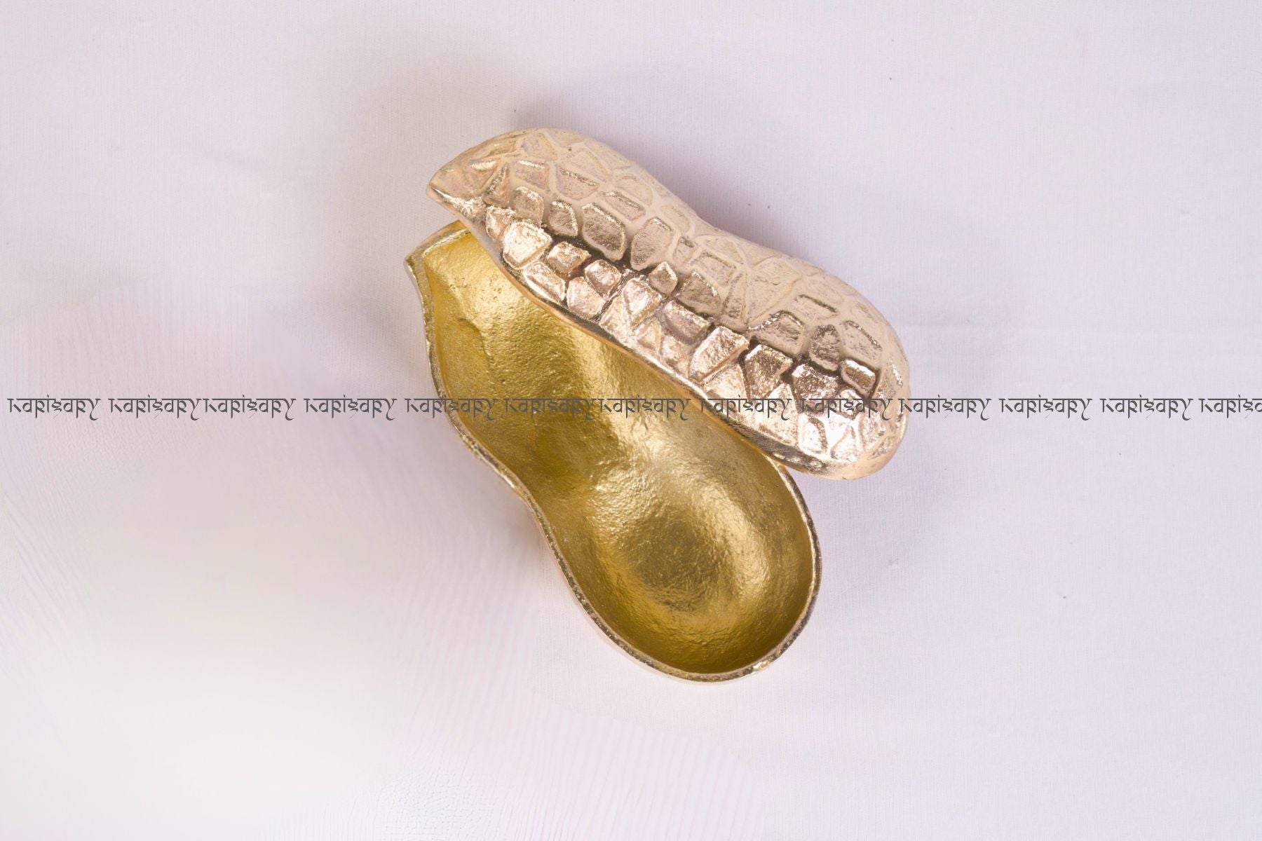 Dry Fruit Gifting and Serving Platter | Golden Peanut Jar with Lid in Metal