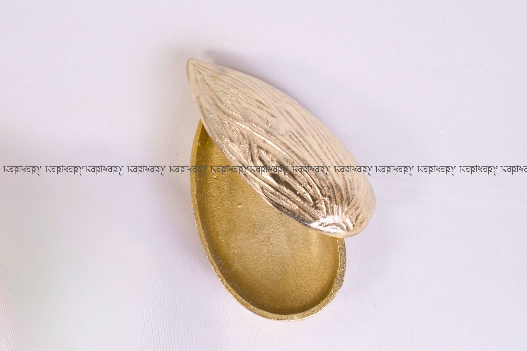 Dry Fruit Gifting and Serving Platter | Golden Almond Jar with Lid in Metal