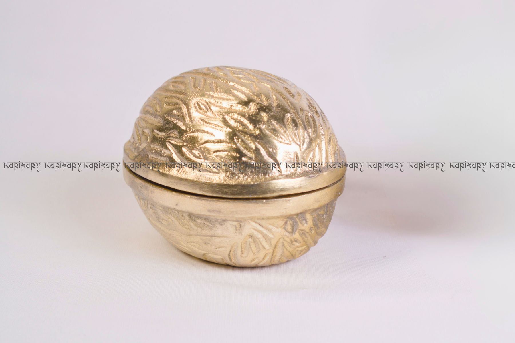 Dry Fruit Gifting and Serving Platter | Golden Walnut Jar with Lid in Metal