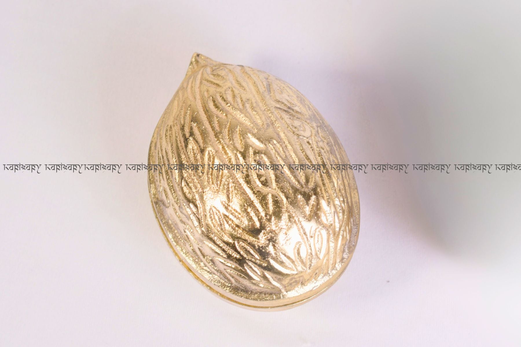 Dry Fruit Gifting and Serving Platter | Golden Walnut Jar with Lid in Metal