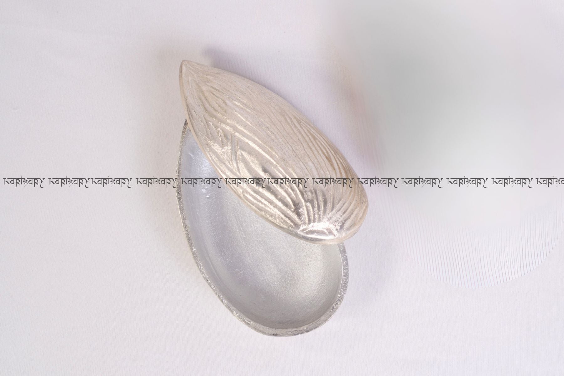 Dry Fruit Gifting and Serving Platter | Silver Almond Jar with Lid in Metal