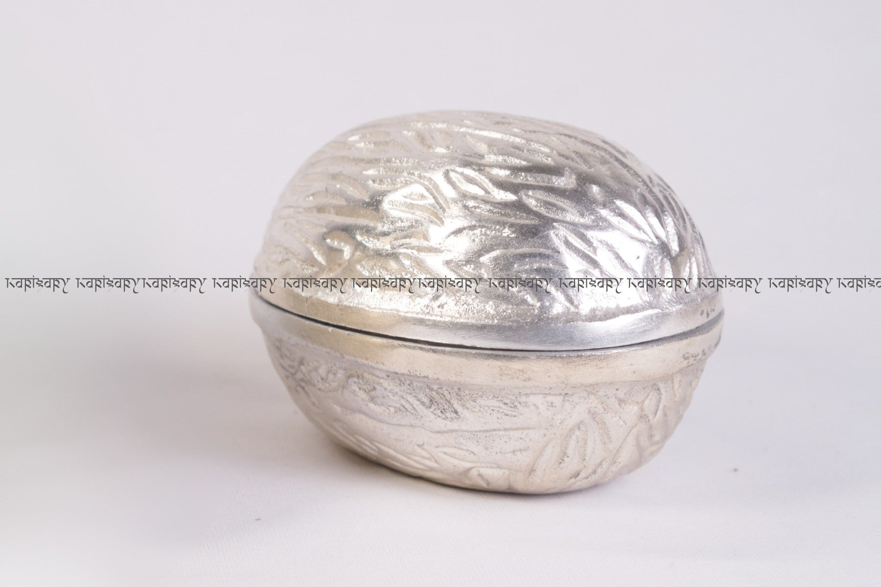 Dry Fruit Gifting and Serving Platter | Silver Walnut Jar with Lid in Metal