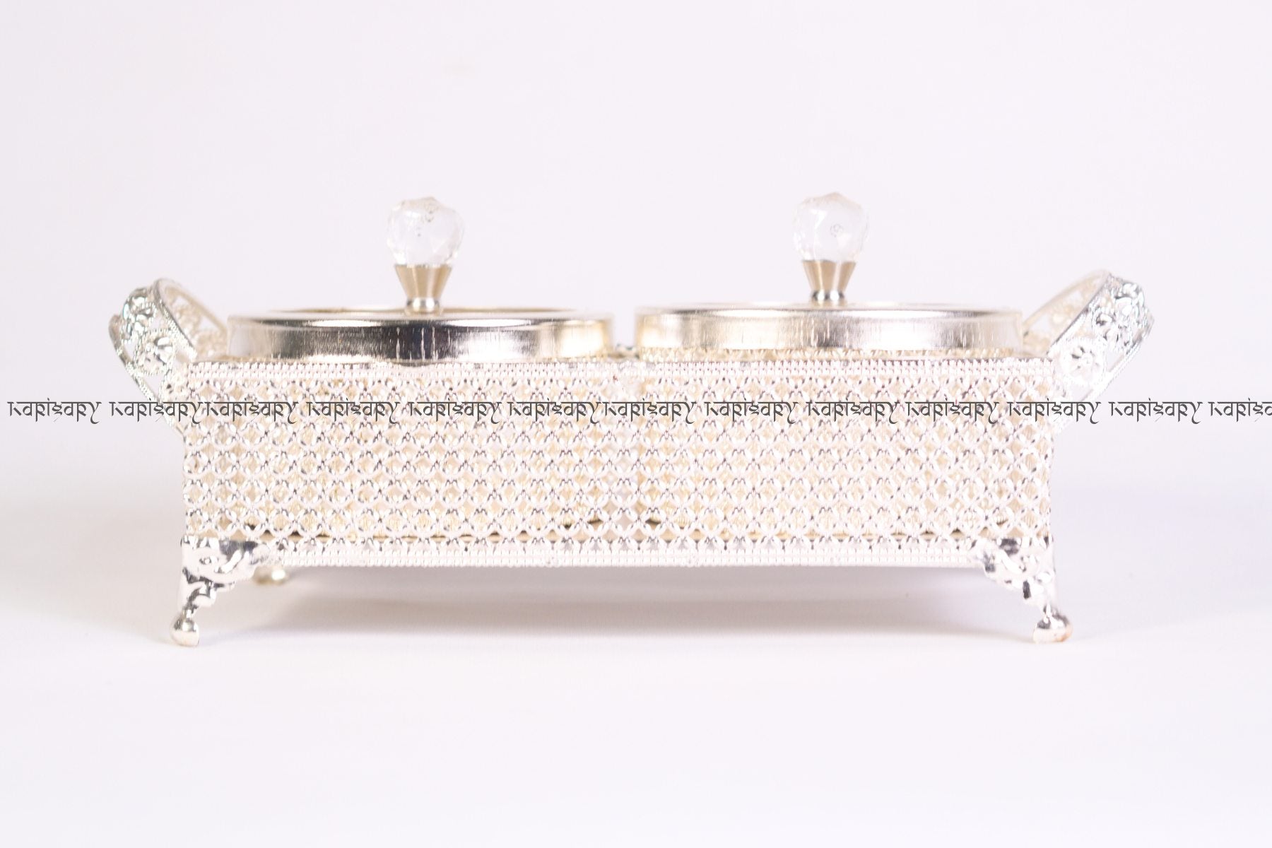 WEDDING RETURN GIFT SET | SILVER FRUIT JARS WITH TRAY SET