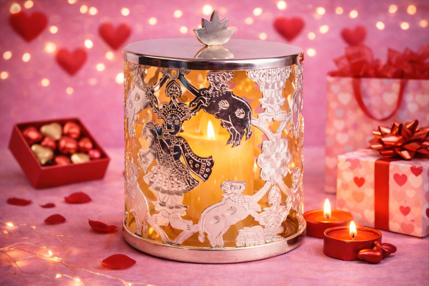 SILVER CANDLE HOLDER FOR FESTIVE DÉCOR & HOME DECORATION