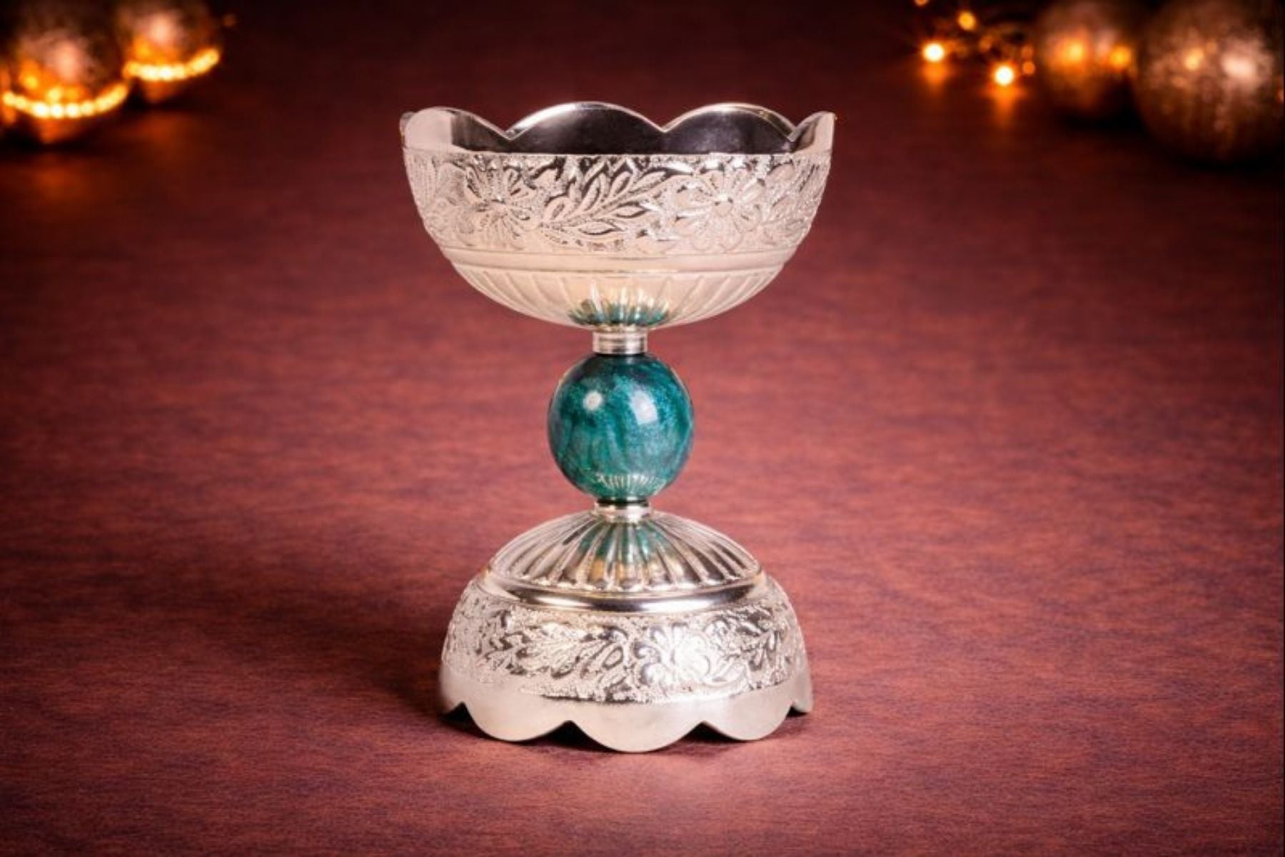 SILVER DRY FRUIT SERVING BOWL, TEALIGHT HOLDER & GIFTING JAR