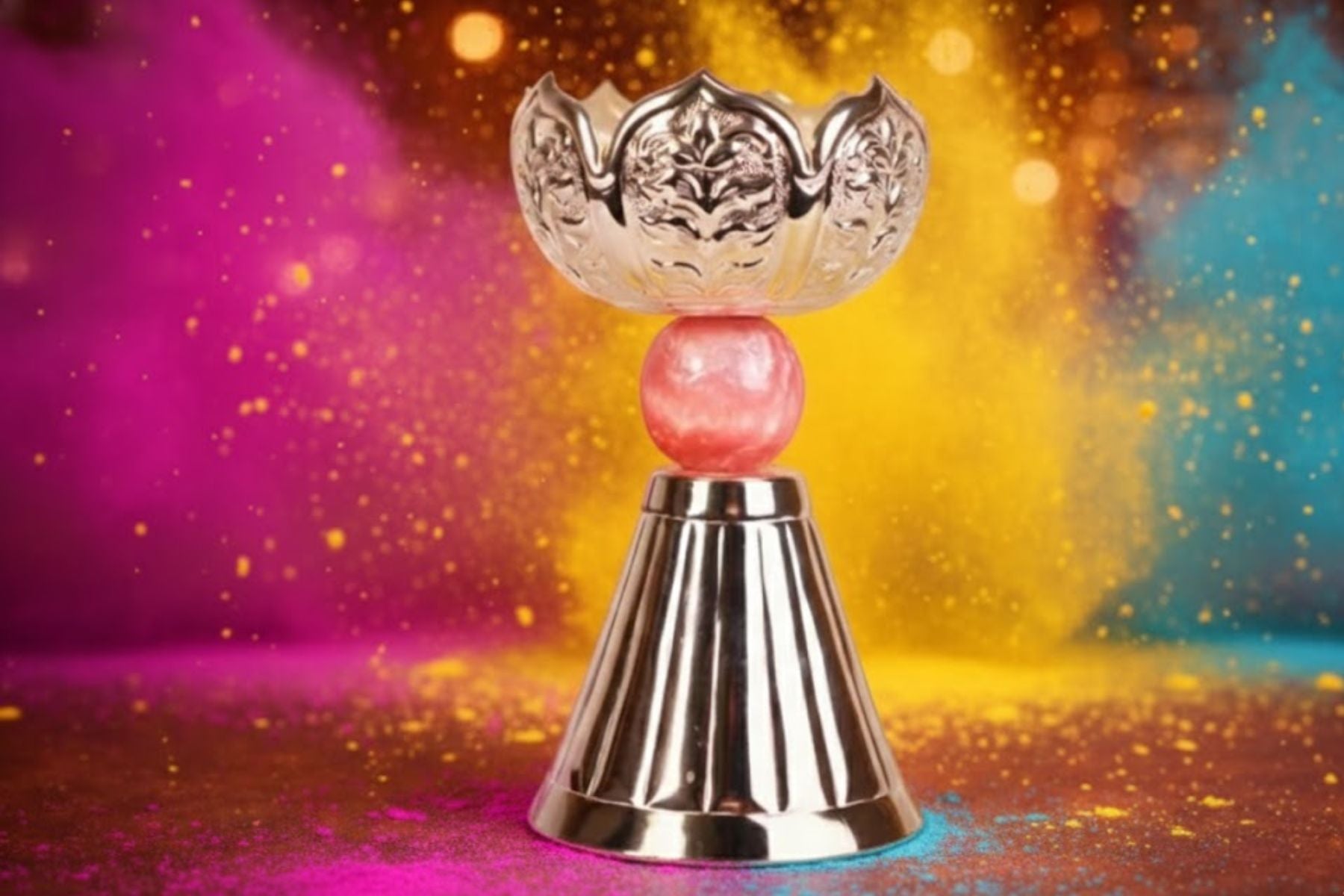 SILVER LOTUS JAR / TEALIGHT HOLDER FOR HOME DÉCOR & GIFTING