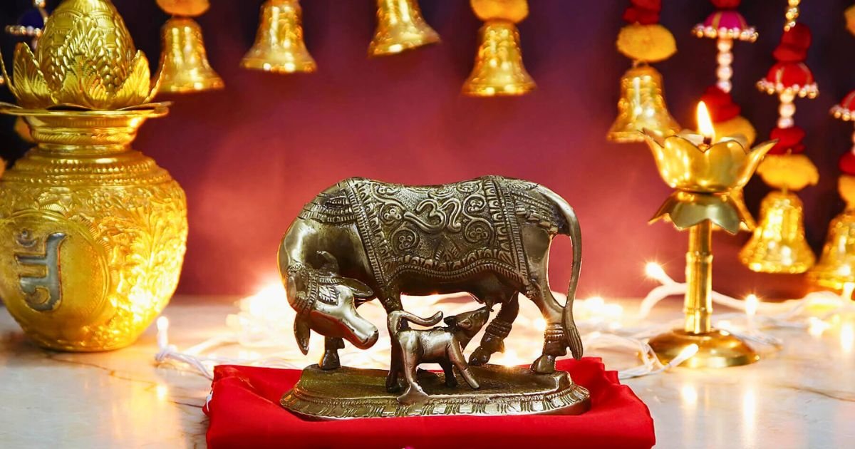 Indian Artisans Karigary - Divine Kamdhenu Cow for Home Vastu and Harmony 1
