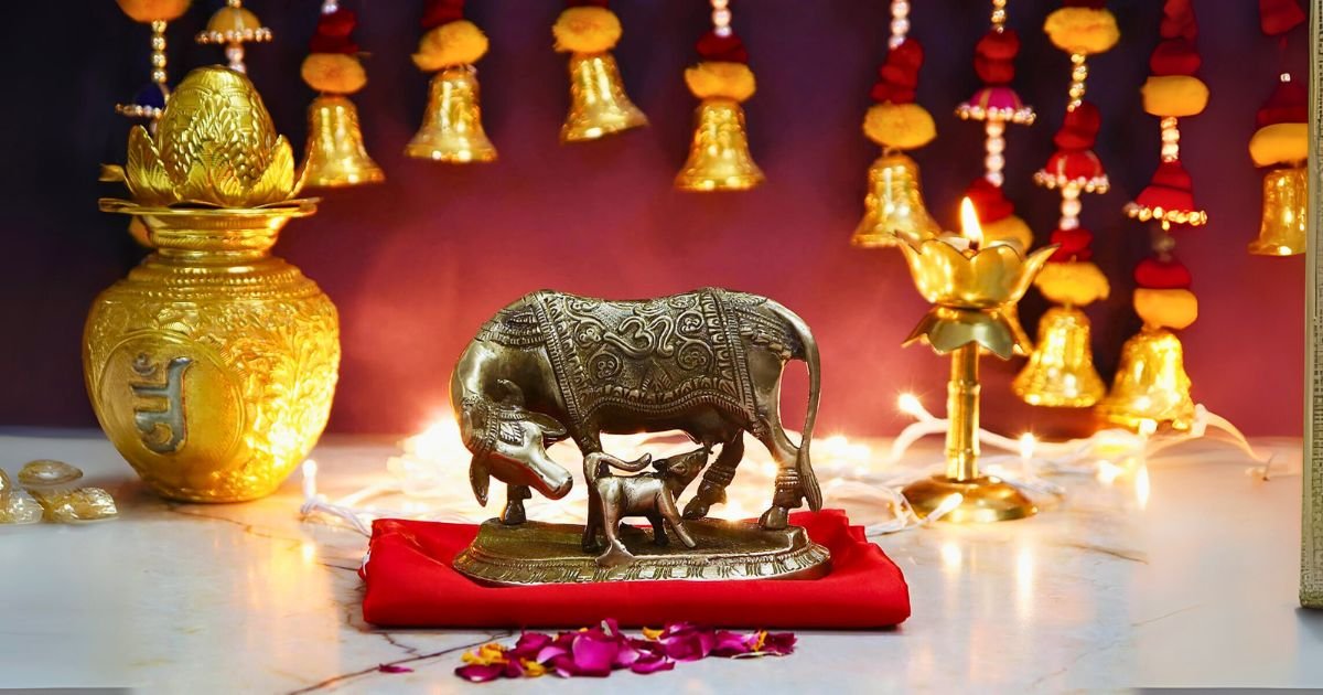 Indian Artisans Karigary - Divine Kamdhenu Cow for Home Vastu and Harmony