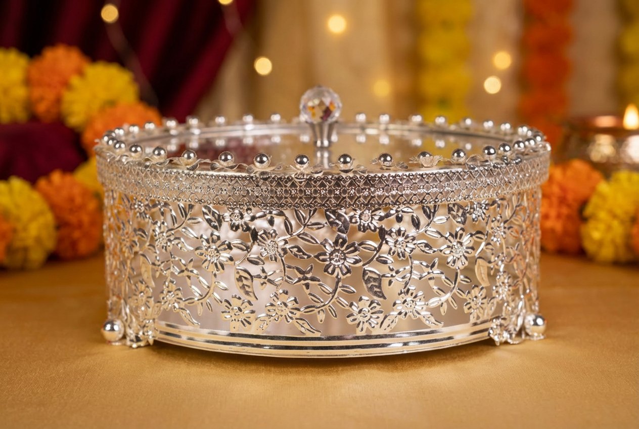 Dry fruit gift box for weddings festivals and family events - indian artisans